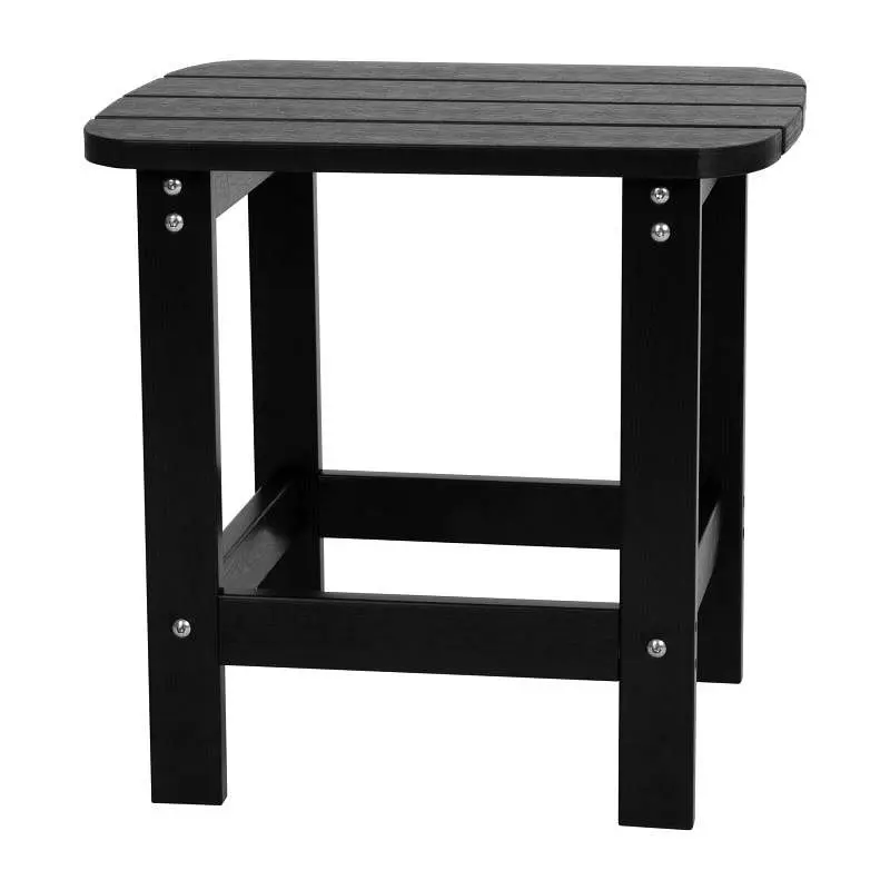 Flash Convertible Furniture Charlestown All-Weather Poly Resin Wood Adirondack Side Table Black, JJ-T14001-BLK-GG Flash Fu...