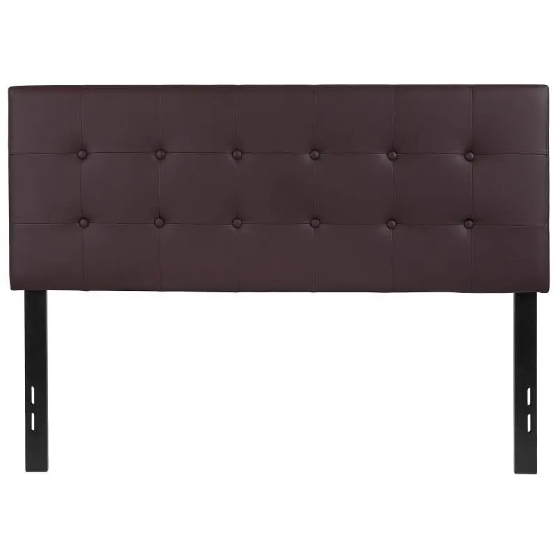 Flash CSA-Approved Furniture Lennox Tufted Upholstered Full Size Headboard Brown Vinyl, HG-HB1705-F-BR-GG Flash Furniture