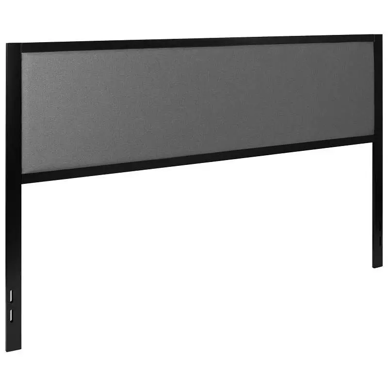 Flash Distinctive Furniture Melbourne Metal Upholstered King Size Headboard Dark Grey Fabric, HG-HB1717-K-DG-GG Flash Furn...