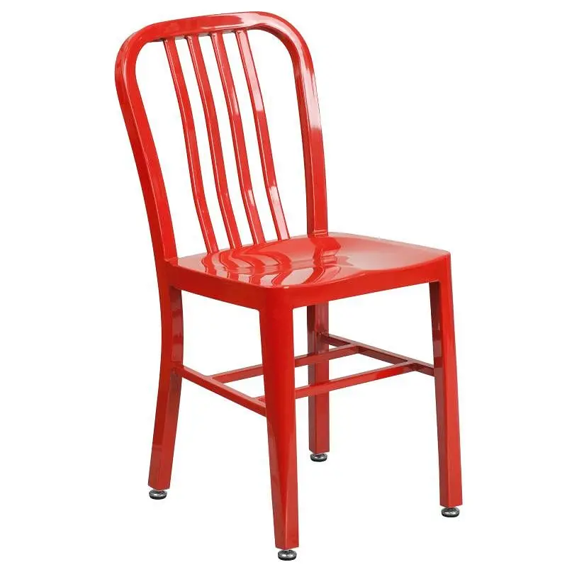 Flash Durable Furniture Gael Commercial Grade Red Metal Indoor-Outdoor Chair, CH-61200-18-RED-GG Flash Furniture