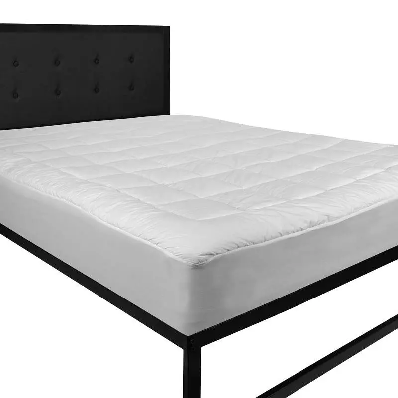 Flash Environmentally-Safe Furniture Capri Cozy Sleep White Mattress Pad - Twin Size - Quilted Cotton Top - Hypoallergenic...
