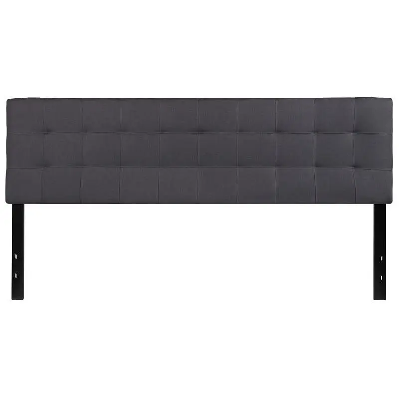 Flash Ergonomic Furniture Bedford Tufted Upholstered King Size Headboard Dark Graphite Fabric, HG-HB1704-K-DG-GG Flash Fur...