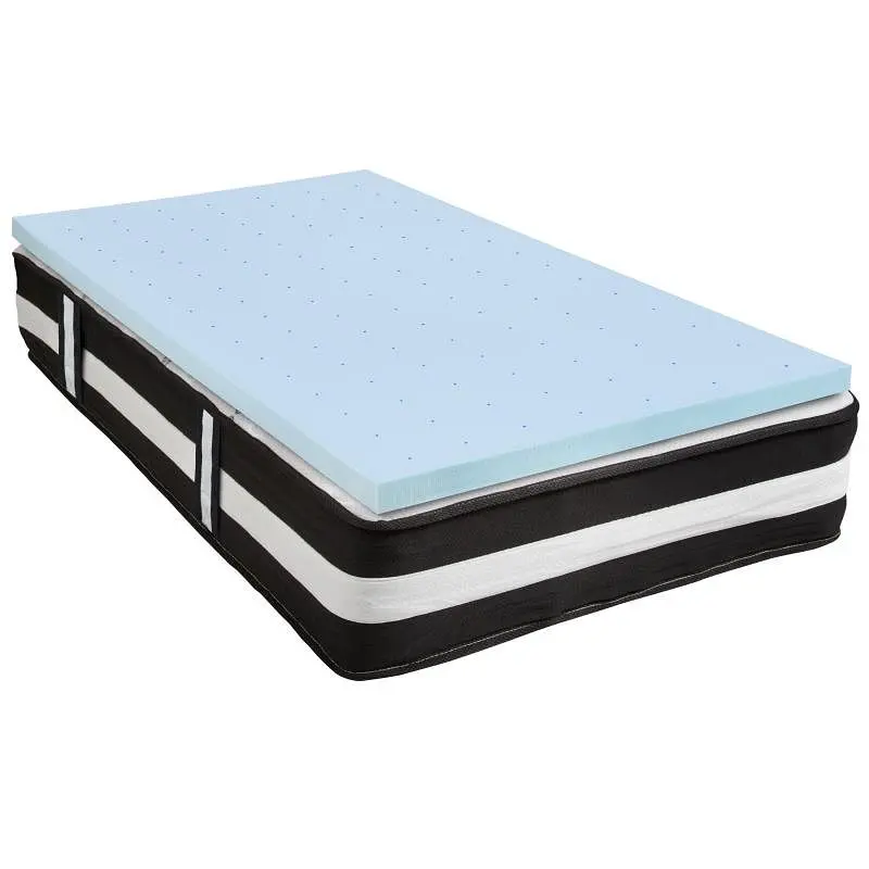 Flash Expert Furniture Pipe Capri Cozy Sleep Twin 12" CertiPUR-US Certified Foam Pocket Spring Mattress & 3"...