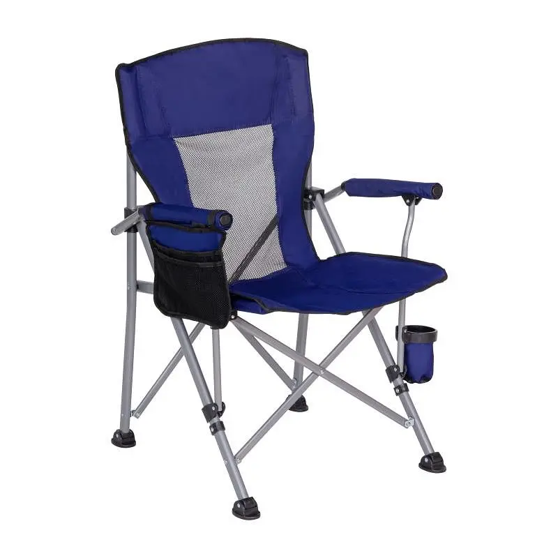 Flash Fluorescent Furniture High Back Folding Heavy Duty Travel-friendly Camping Chair Padded Arms, Cup Holder, Storage Po...