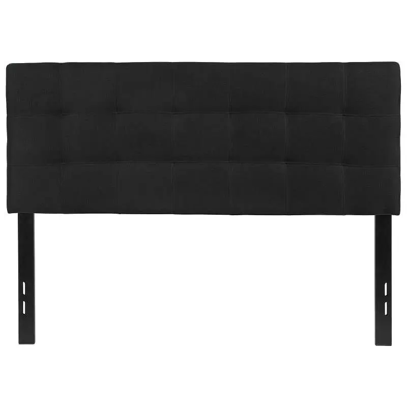 Flash Furniture Bedford Tufted Upholstered Full Size Headboard Matte Black Fabric, HG-HB1704-F-BK-GG