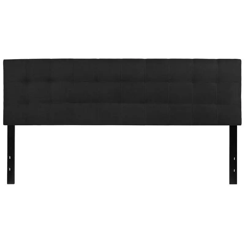 Flash Furniture Bedford Tufted Upholstered King Size Headboard Black Fabric, HG-HB1704-K-BK-GG