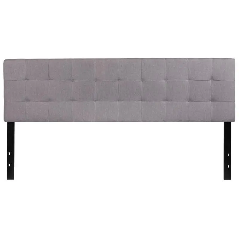 Flash Furniture Bedford Tufted Upholstered King Size Headboard Light Metallic Silver Gray Fabric, HG-HB1704-K-LG-GG