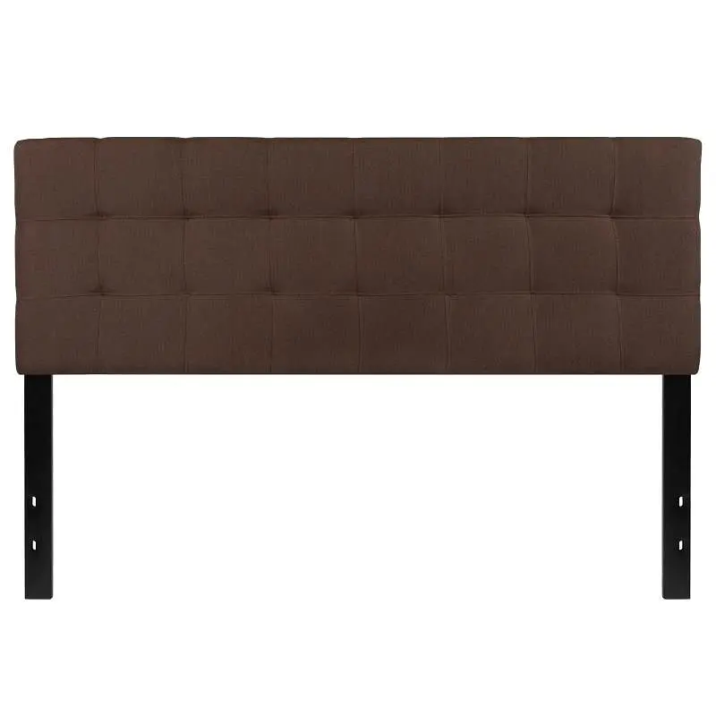 Flash Furniture Bedford Tufted Upholstered Queen Size Headboard Dark Brown Fabric, HG-HB1704-Q-DBR-GG