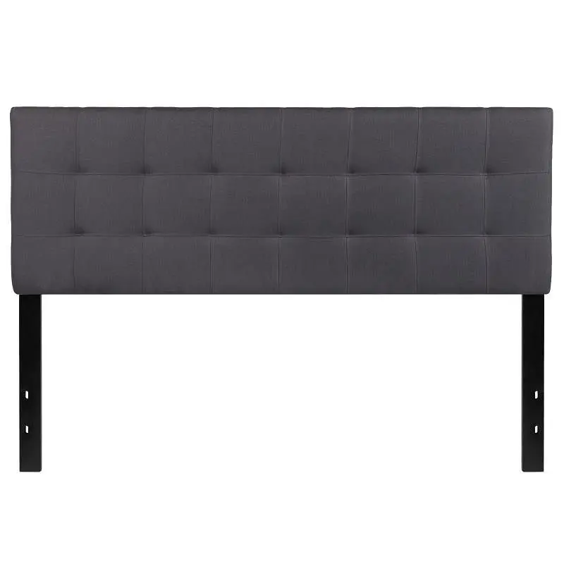 Flash Furniture Bedford Tufted Upholstered Queen Size Headboard Dark Grey Fabric, HG-HB1704-Q-DG-GG