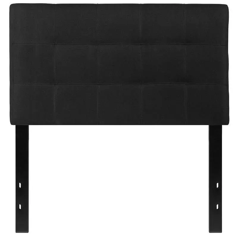 Flash Furniture Bedford Tufted Upholstered Twin Size Headboard Jet Black Fabric, HG-HB1704-T-BK-GG