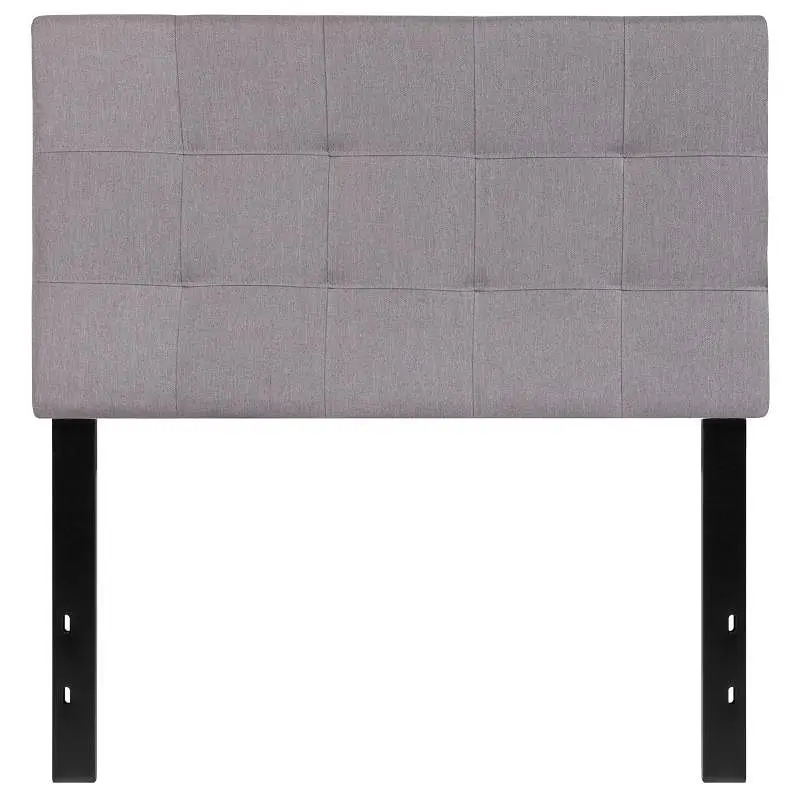 Flash Furniture Bedford Tufted Upholstered Twin Size Headboard Light Silver Gray Fabric, HG-HB1704-T-LG-GG