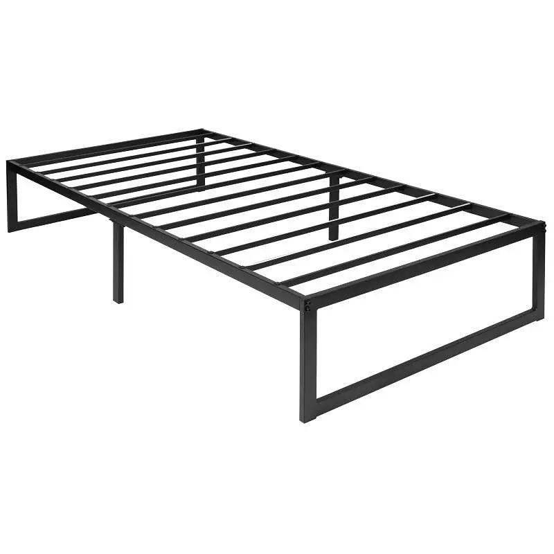 Flash Furniture Bentley Universal 14" Metal Platform Bed Frame Alloy Steel Slat Substantiate & Quick Lock Practic...