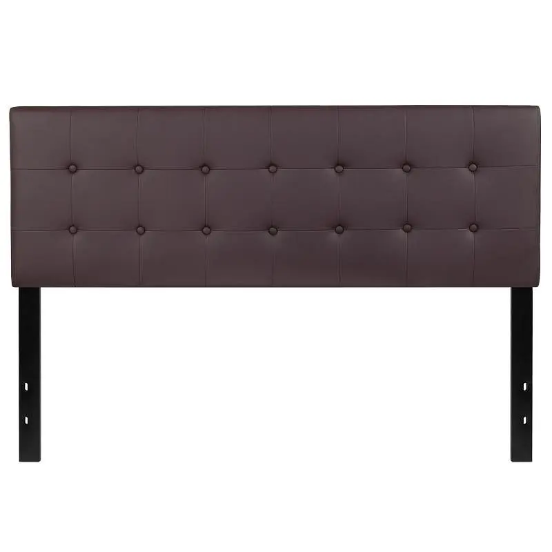 Flash Non-Toxic Furniture Lennox Tufted Upholstered Queen Size Headboard Beige Vinyl, HG-HB1705-Q-BR-GG Flash Furniture