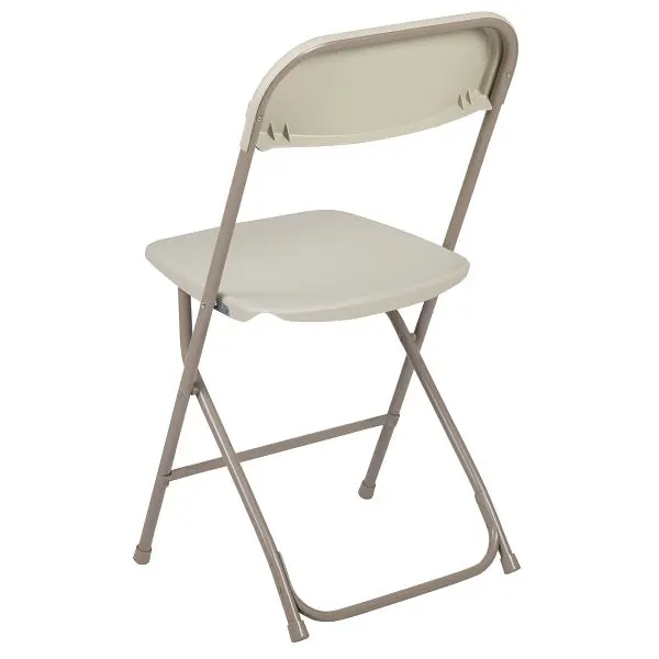 Flash Plug-and-Play Furniture Hercules Series Plastic Folding Chair Beige, 650LB Socket Capacity Cozy Event Featherweight ...