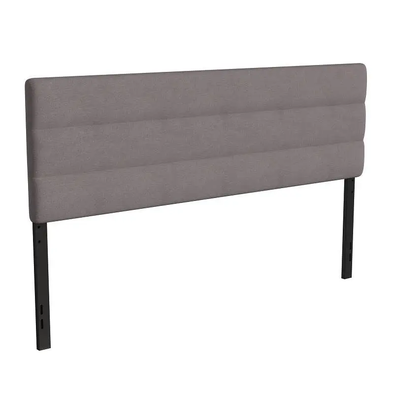 Flash Powerful Furniture Paxton King Channel Stitched Fabric Upholstered Headboard, Adjustable Height from 44.5" to 5...