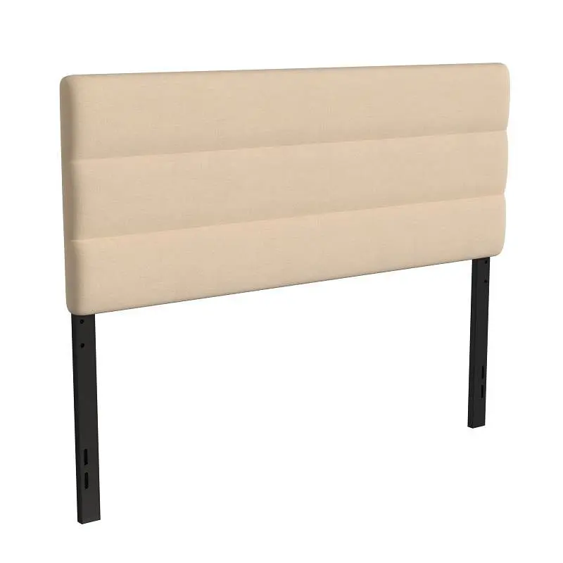 Flash Proven Furniture Paxton Queen Channel Stitched Fabric Upholstered Headboard, Adjustable Height from 44.5" to 57...