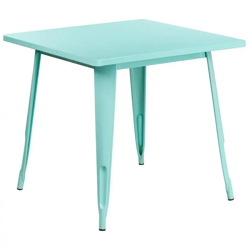 Flash Rapid Furniture Felix Commercial Grade 31.5" Square Mint Forest Green Metal Indoor-Outdoor Table, ET-CT002-1-MI...