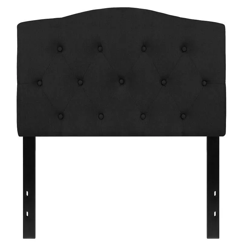Flash Reflective Furniture Cambridge Tufted Upholstered Twin Size Headboard Jet Black Fabric, HG-HB1708-T-BK-GG Flash Furn...