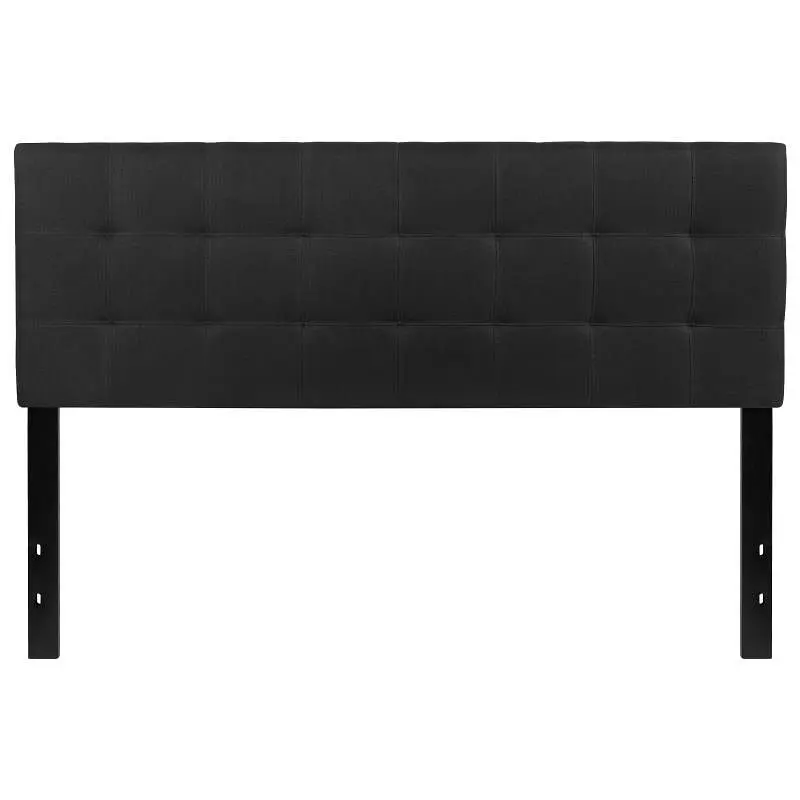 Flash Ribbed Furniture Bedford Tufted Upholstered Queen Size Headboard Black Fabric, HG-HB1704-Q-BK-GG Flash Furniture