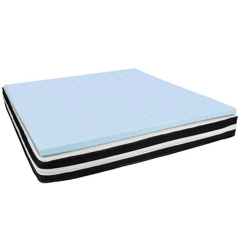 Flash Robust Furniture Capri Cozy Sleep King 10" CertiPUR-US Certified Foam Pocket Spring Mattress & 2" Gel ...