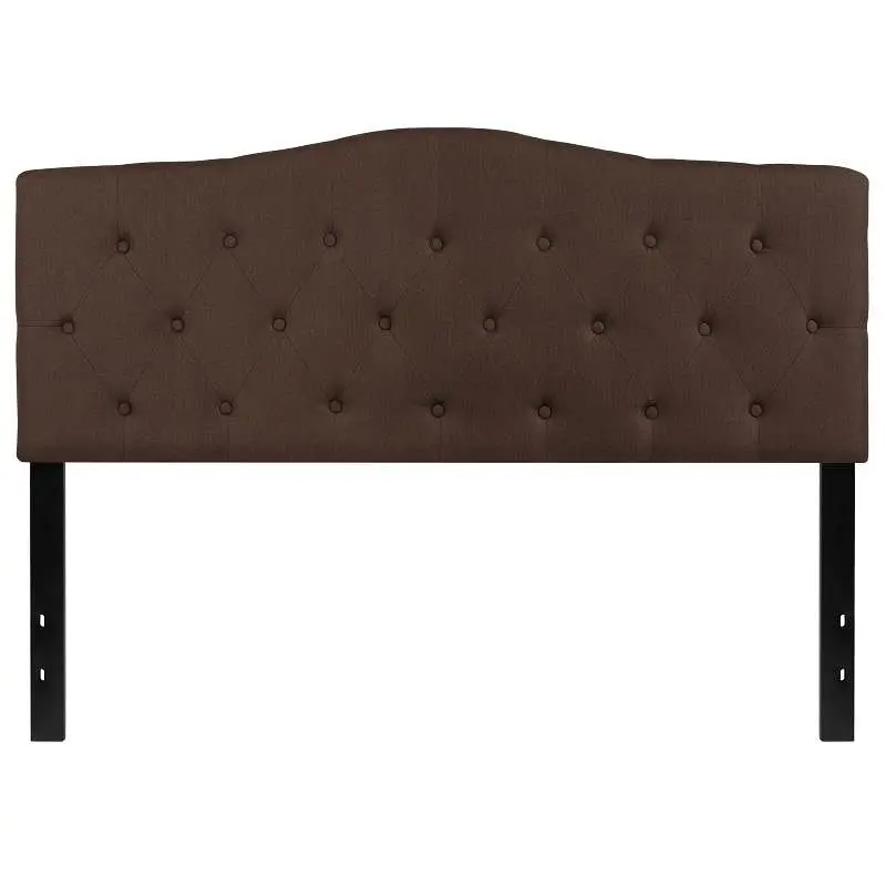 Flash Rugged Furniture Cambridge Tufted Upholstered Queen Size Headboard Dark Brown Fabric, HG-HB1708-Q-DBR-GG Flash Furni...