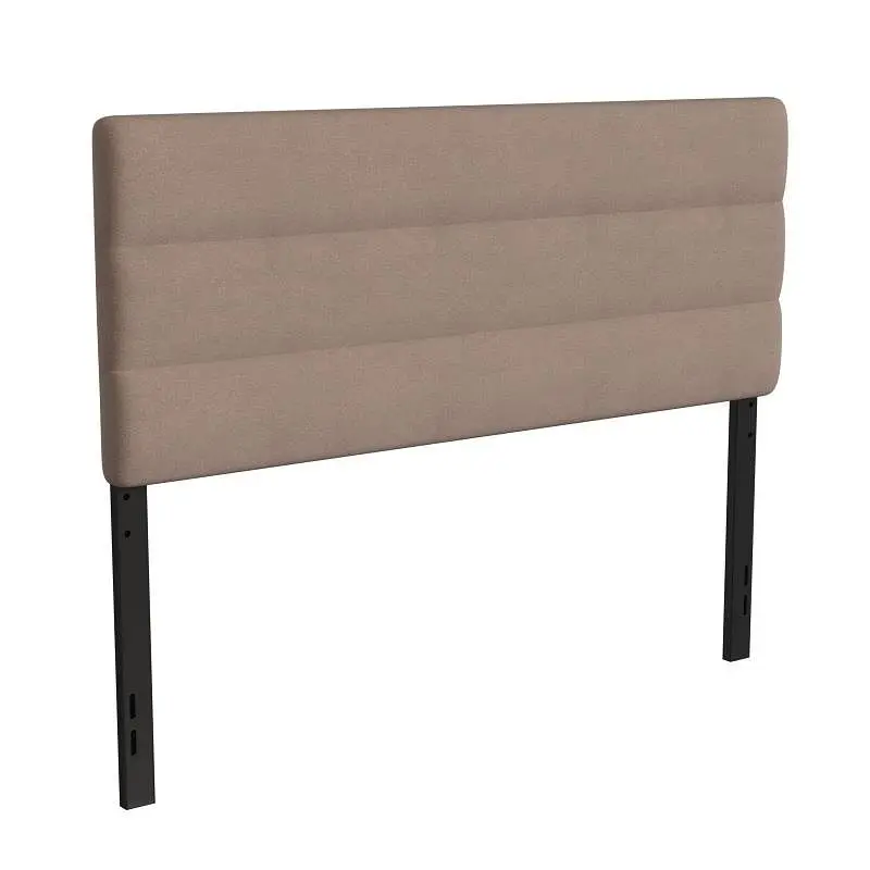 Flash Rugged Furniture Paxton Queen Channel Stitched Fabric Upholstered Headboard, Adjustable Height from 44.5" to 57...