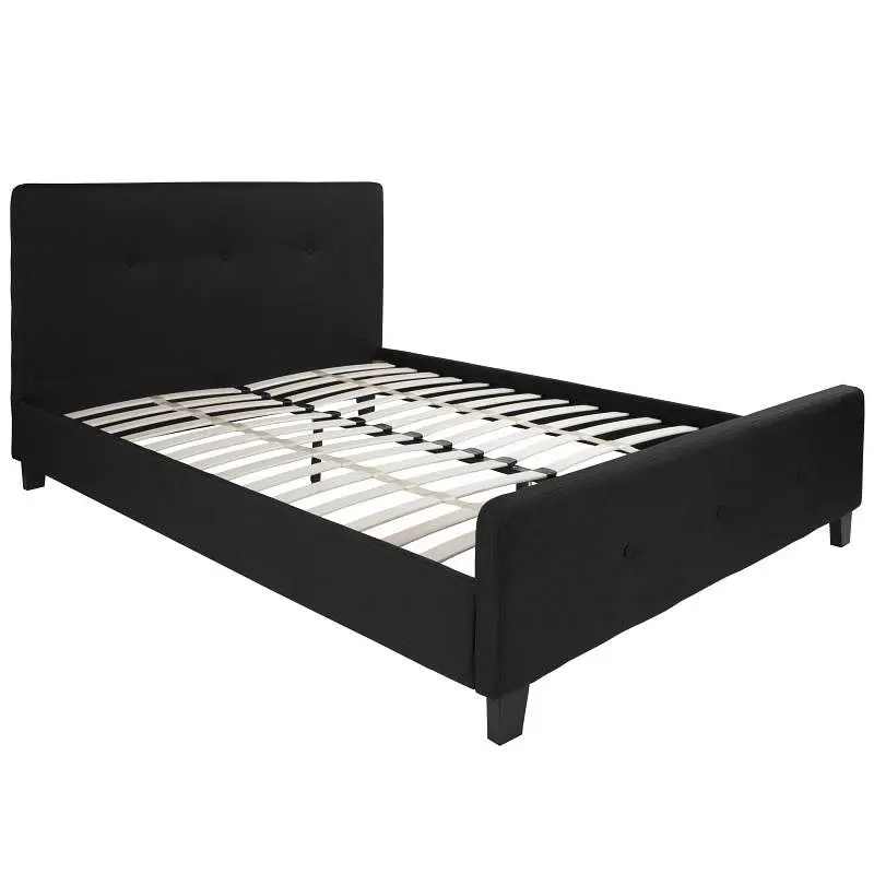 Flash Rust-Resistant Furniture Tribeca Queen Size Tufted Upholstered Platform Bed Black Fabric, HG-23-GG Flash Furniture