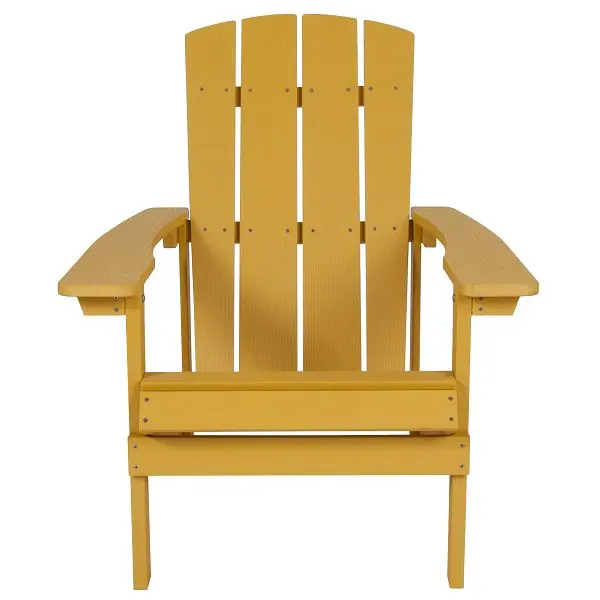 Flash Scratch-Resistant Furniture Charlestown Commercial All-Weather Poly Resin Wood Adirondack Chair Lemon, JJ-C14501-YLW...