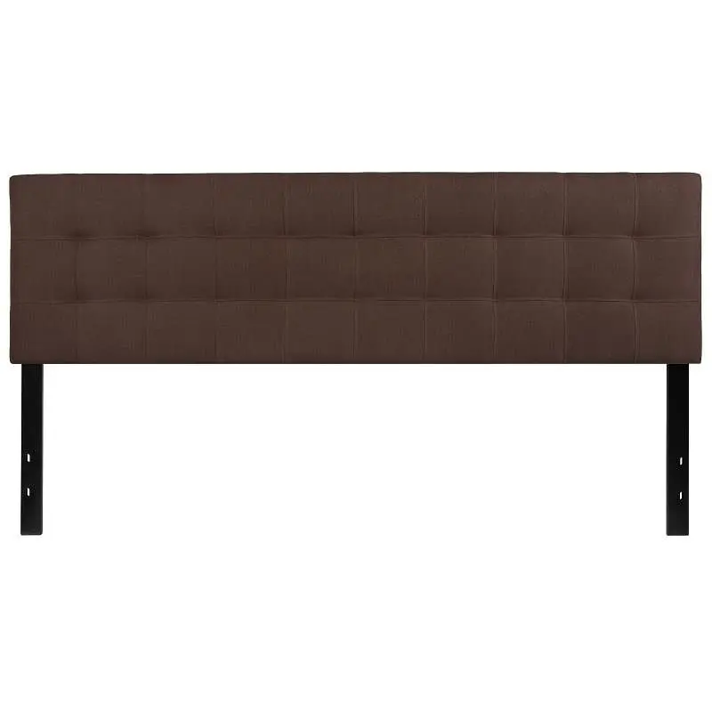 Flash Serrated Furniture Bedford Tufted Upholstered King Size Headboard Dark Brown Fabric, HG-HB1704-K-DBR-GG Flash Furniture