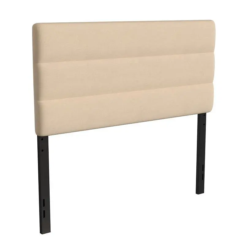 Flash Serrated Furniture Paxton Full Channel Stitched Fabric Upholstered Headboard, Adjustable Height from 44.5" to 5...