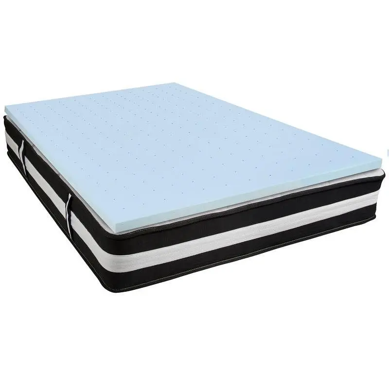 Flash Simple Furniture Capri Cozy Sleep Queen 12" CertiPUR-US Certified Foam Pocket Spring Mattress & 3" Gel...