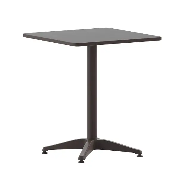 Flash Simple Furniture Mellie 23.5'' Bronze Square Metal Indoor-Outdoor Table Base, TLH-053-1-BZ-GG Flash Furniture