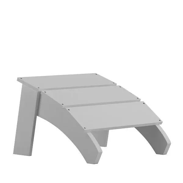Flash Specialty Furniture Circular Sawyer Modern Commercial Grade All-Weather Poly Resin Wood Adirondack Ottoman Foot Rest...