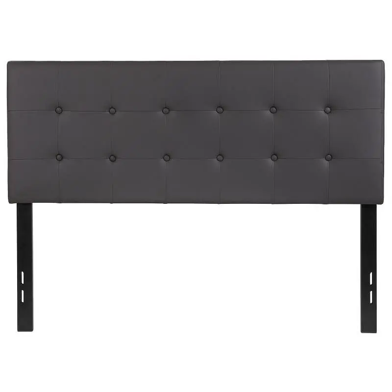 Flash Specialty Furniture Lennox Tufted Upholstered Full Size Headboard Gray Vinyl, HG-HB1705-F-GY-GG Flash Furniture