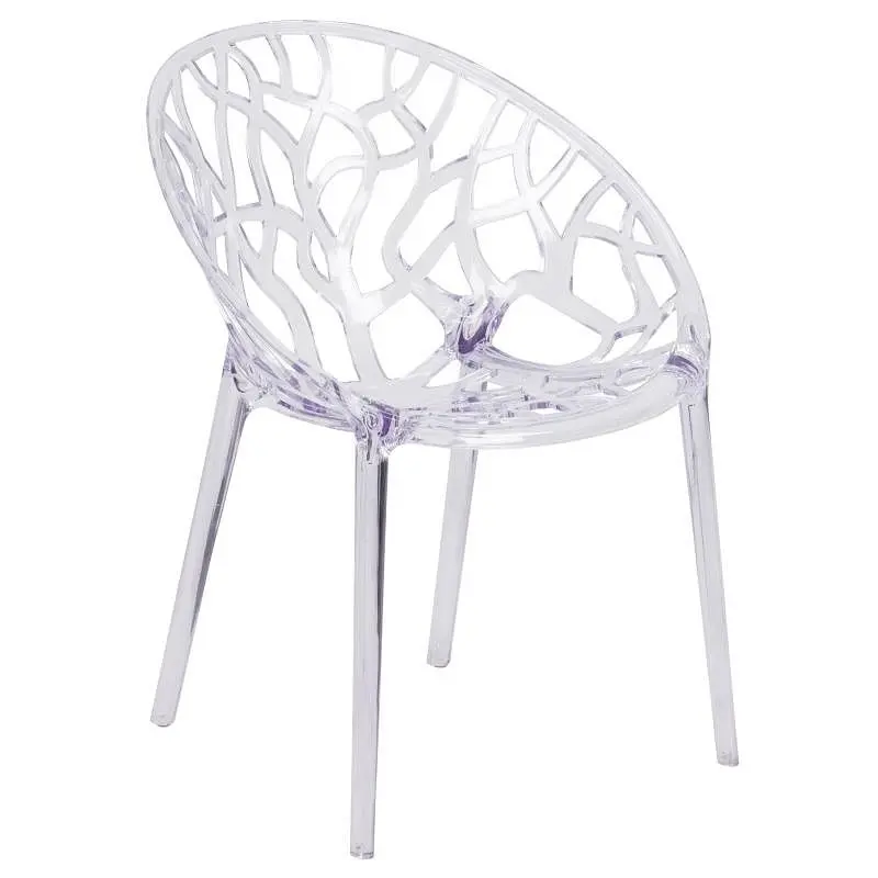 Flash Strong Furniture Specter Series Transparent Stacking Side Chair, FH-156-APC-GG Flash Furniture