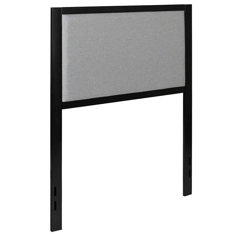 Flash Textured Furniture Melbourne Metal Upholstered Twin Size Headboard Light Slate Gray Fabric, HG-HB1717-T-LG-GG Flash ...