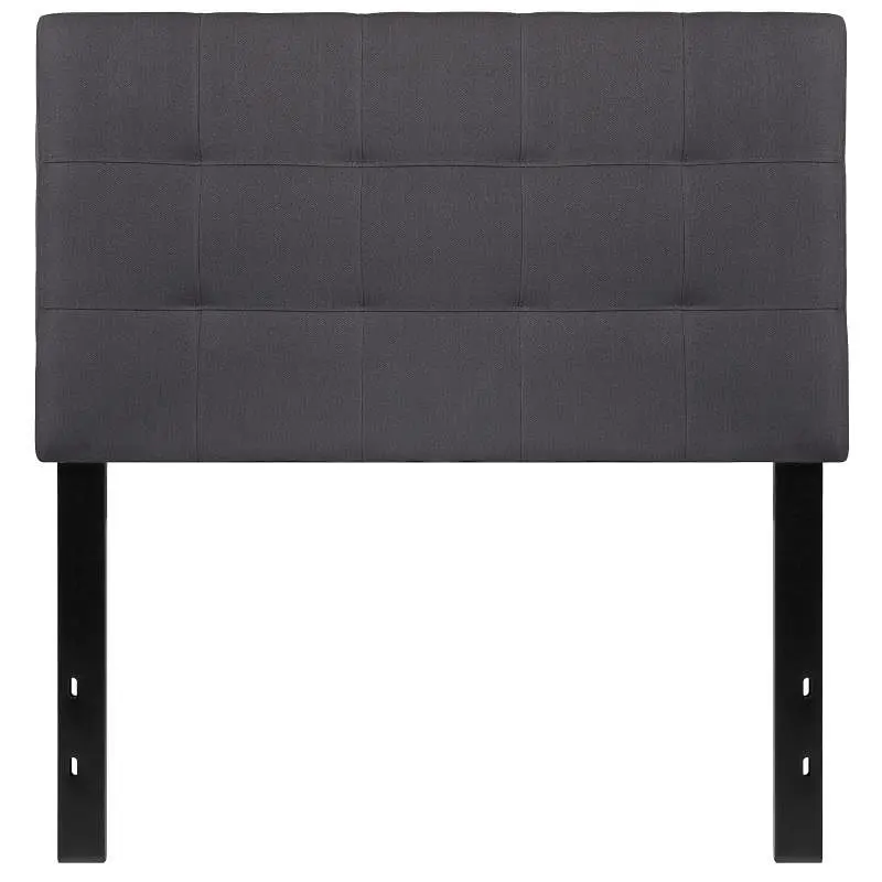 Flash Tool-Free Furniture Bedford Tufted Upholstered Twin Size Headboard Dark Graphite Fabric, HG-HB1704-T-DG-GG Flash Fur...