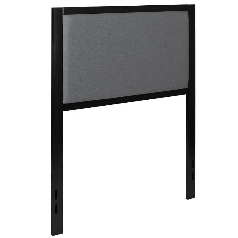 Flash UV-Resistant Furniture Melbourne Metal Upholstered Twin Size Headboard Dark Gray Fabric, HG-HB1717-T-DG-GG Flash Fur...