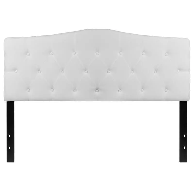 Flash Versatile Furniture Cambridge Tufted Upholstered Queen Size Headboard White Fabric, HG-HB1708-Q-W-GG Flash Furniture