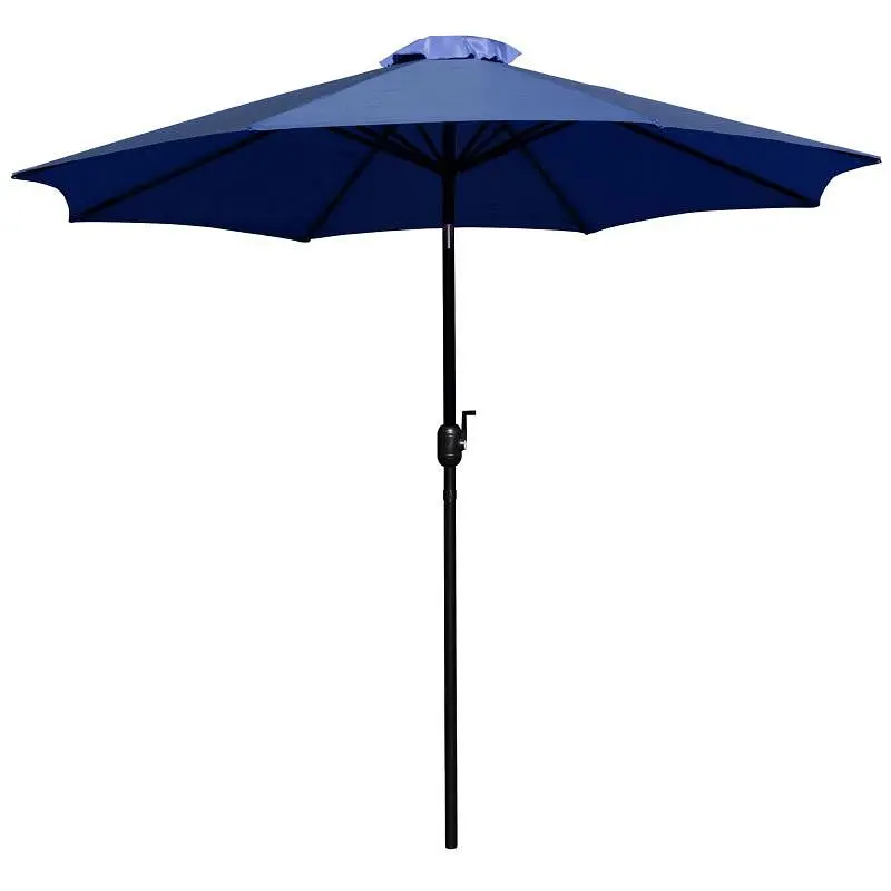 Flash Waterproof Furniture Navy 9 FT Round Umbrella 1.5" Diameter Aluminum Alloy Pole Crank and Tilt Function, GM-402...