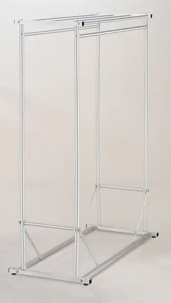 Glaro Wardrobe Rack, Satin Aluminum conclude, 3 ft, gliding/ no casters, 133-GL-SA