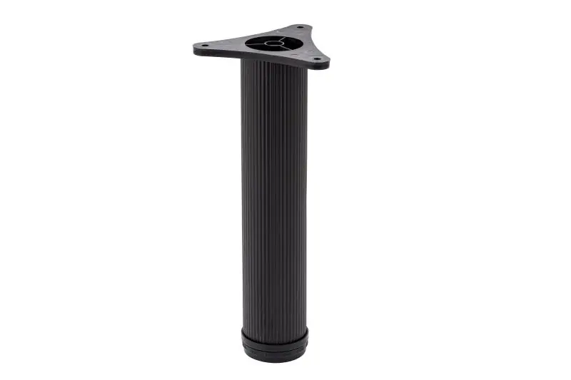Richelieu 10-inch (254 mm) Round Aircraft Aluminum Furniture Leg Levelling Glide, Matte Black Finish, 50254012900