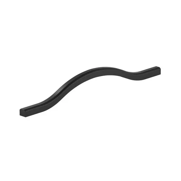 Richelieu 5 1/16-inch (128 mm) or 6 5/16-inch (160 mm) Matte Matte Black Modern Arched Cabinet Pull, BP8777128900