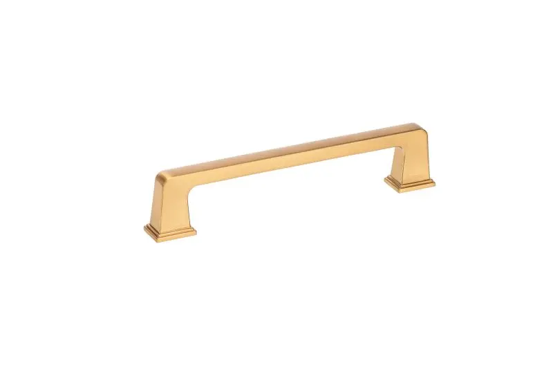 Richelieu 5 1/16-inch (128 mm) Aurum Satin Finish Gold Transitional Rectangular Cabinet Pull, BP8695128158