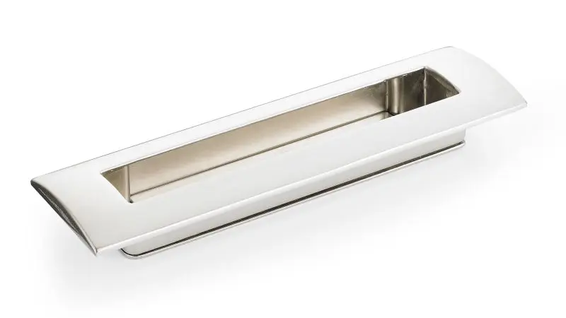 Richelieu 5 1/16-inch (128 mm) Center-to-Center Brushed Nickel-Plated Modern Recessed Cabinet Pull, BP310075172195