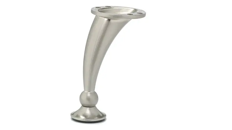 Richelieu 4 1/2-inch (114 mm) Modern Round Metal Furniture Leg, Electroless Nickel Finish, BP40730195