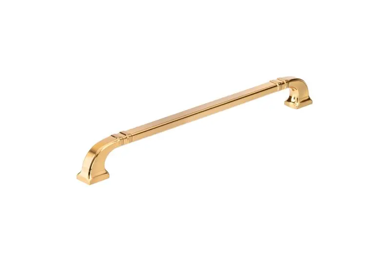 Richelieu 12-inch (305 mm) Aurum Brushed Gold Transitional Curved Appliance Pull, BP865012158