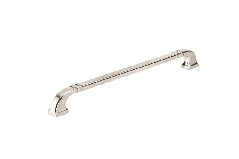 Richelieu 12-inch (305 mm) Brushed Nickel-Plated Transitional Curved Appliance Pull, BP865012195