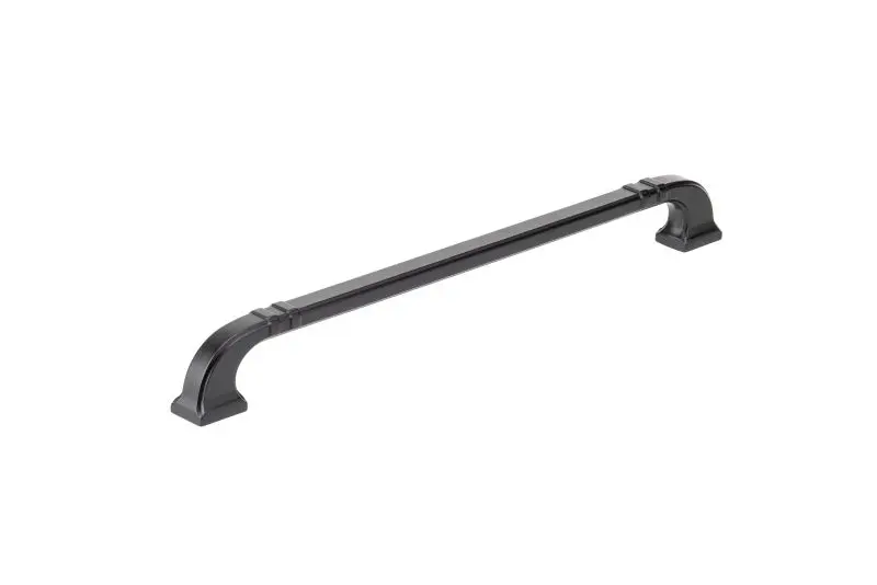Richelieu 12-inch (305 mm) Matte Black Transitional Curved Appliance Pull, BP865012900