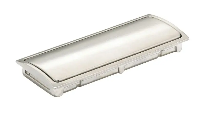 Richelieu 2 1/2-inch (64 mm) Center-to-Center Brushed Nickel Modern Recessed Cabinet Pull, BP721132195